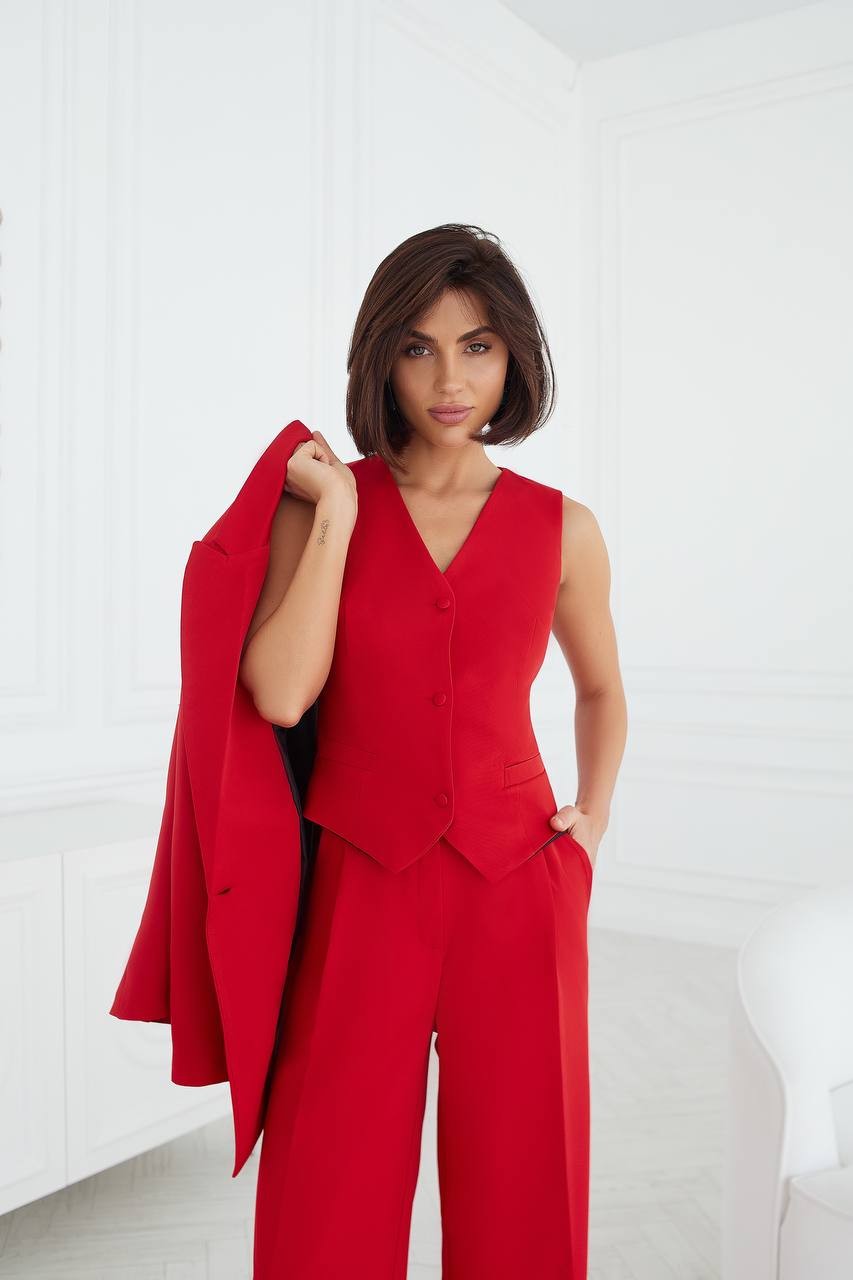 Red three piece suit "Oversize classy"