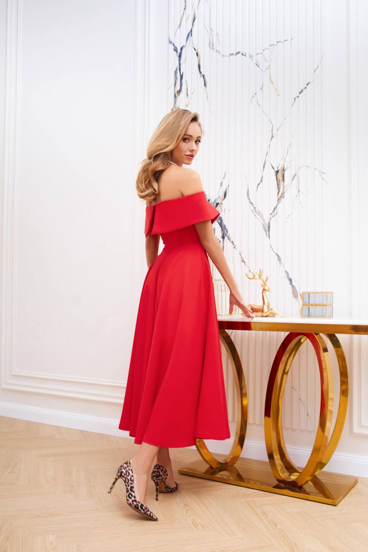 Red midi dress “Santara”